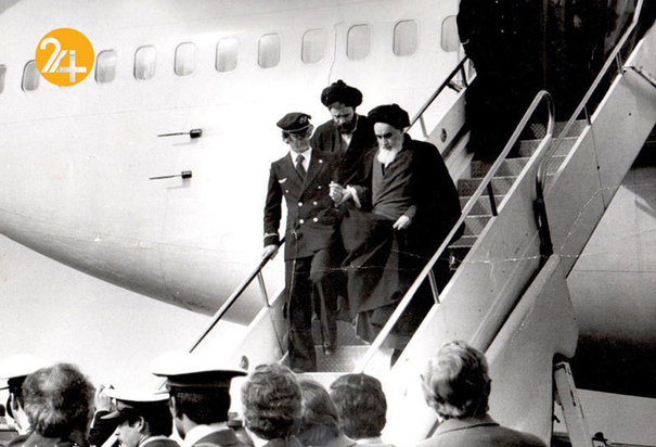 تصاویر روز بازگشت روح الله خمینی به ایران