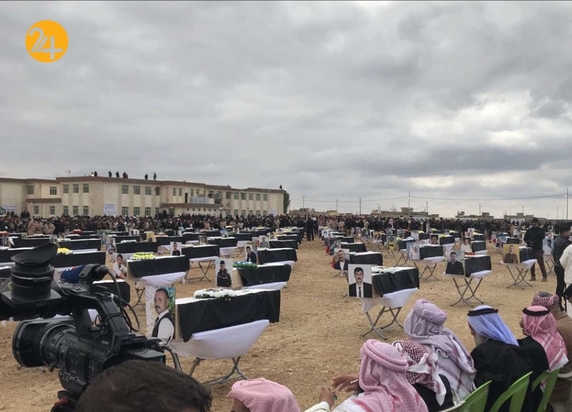 تشییع جنازه 104 ایزدی که توسط داعش کشته شدند