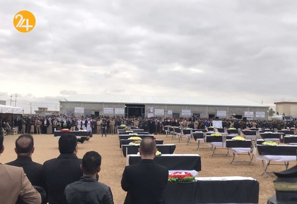 تشییع جنازه 104 ایزدی که توسط داعش کشته شدند