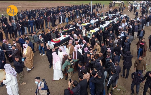 تشییع جنازه 104 ایزدی که توسط داعش کشته شدند
