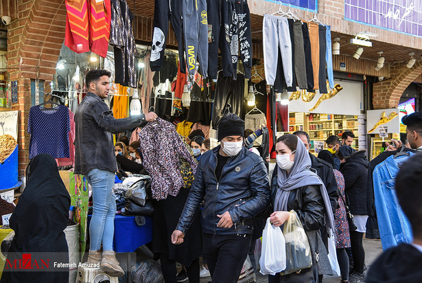 حراج کرونا در بازار شب عید