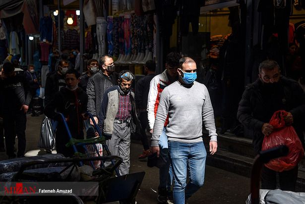 حراج کرونا در بازار شب عید