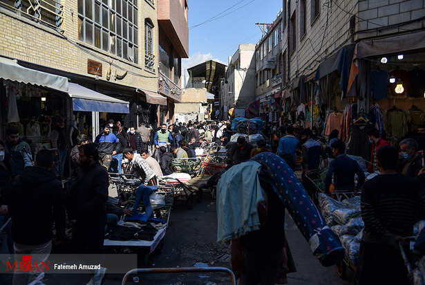 حراج کرونا در بازار شب عید