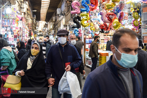 حراج کرونا در بازار شب عید