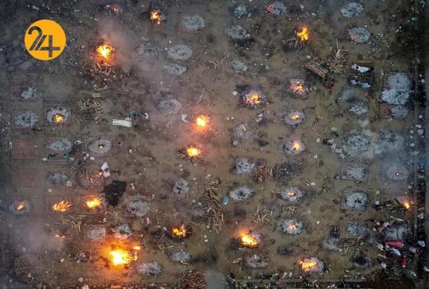 سوزاندن اجساد کرونایی در هند