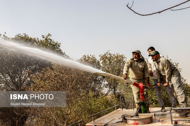مهار آتش سوزی جنگل کرخه در شوش