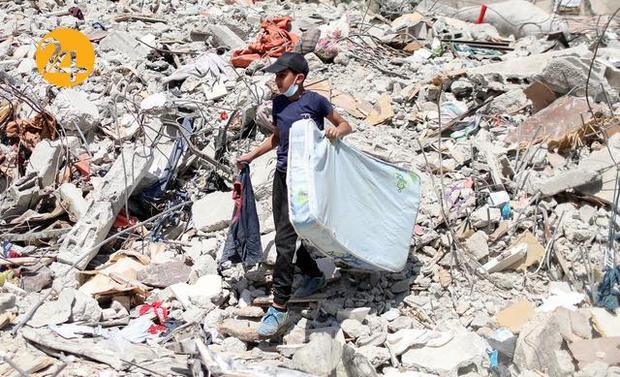 زندگی آوارگان غزه در میان پاره‌های آجر