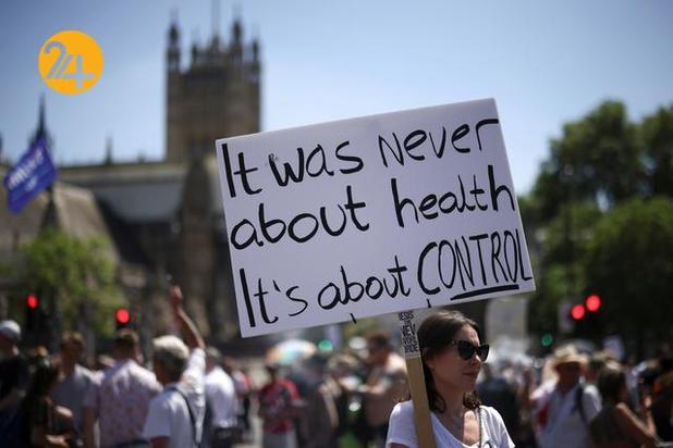 اعتراضات ضد قرنطینه در بریتانیا