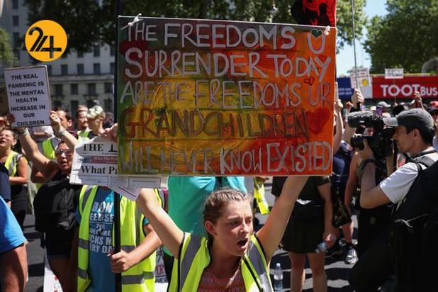 اعتراضات ضد قرنطینه در بریتانیا