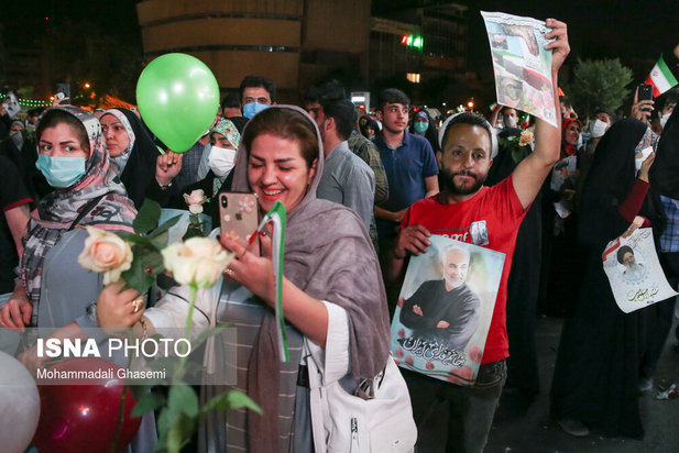 جشن پیروزی ابراهیم رئیسی در انتخابات ریاست جمهوری