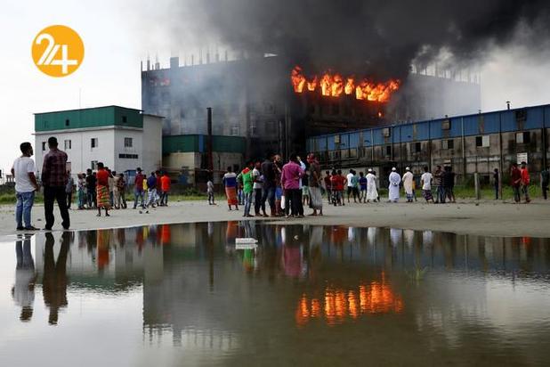 آتش سوزی در کارخانه تولید آبمیوه در بنگلادش
