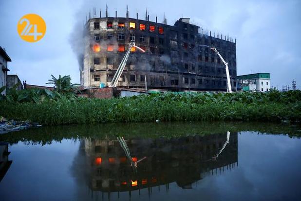 آتش سوزی در کارخانه تولید آبمیوه در بنگلادش