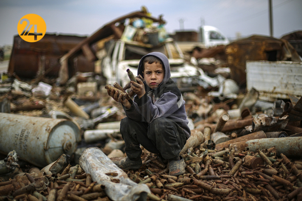 تصاویری از پوکه‌های گلوله‌ جنگ سوریه