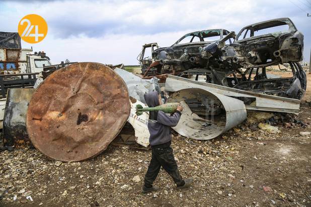 تصاویری از پوکه‌های گلوله‌ جنگ سوریه