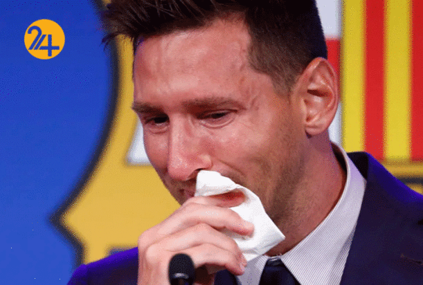 مسی در روز وداع با بارسلونا