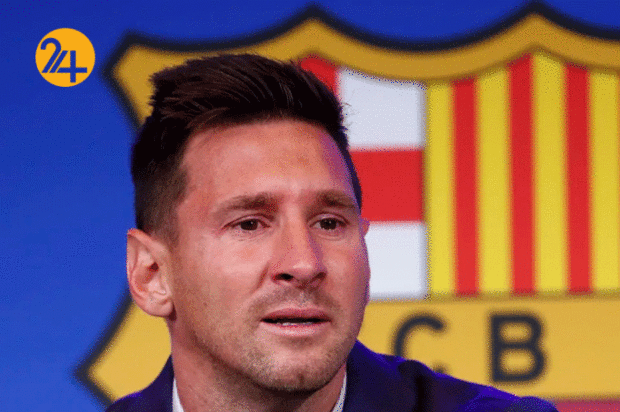 مسی در روز وداع با بارسلونا