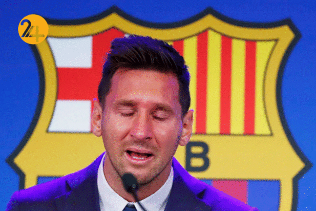 مسی در روز وداع با بارسلونا