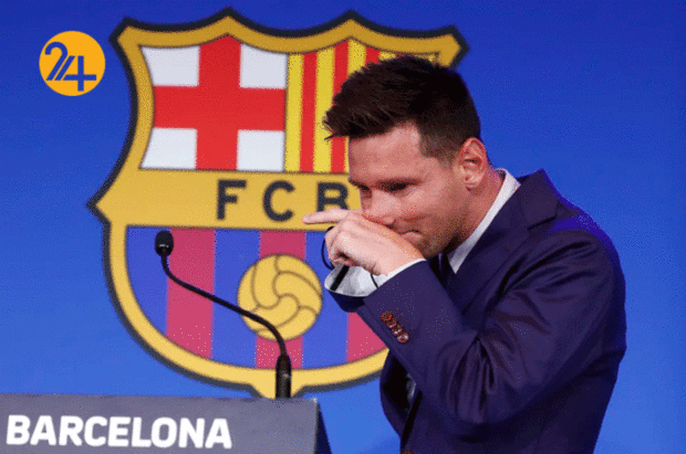 مسی در روز وداع با بارسلونا