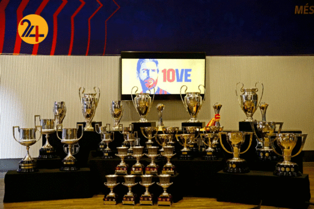 مسی در روز وداع با بارسلونا