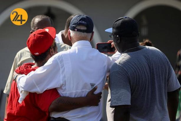 بایدن در میان ویرانه‌های طوفان آیدا