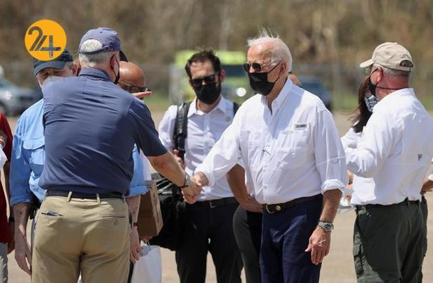 بایدن در میان ویرانه‌های طوفان آیدا