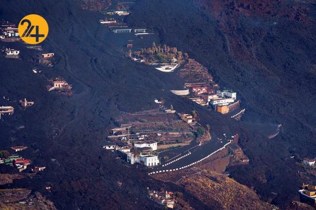 تصاویر هوایی از خسارات آتشفشان لاپالما