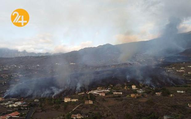 تصاویر هوایی از خسارات آتشفشان لاپالما