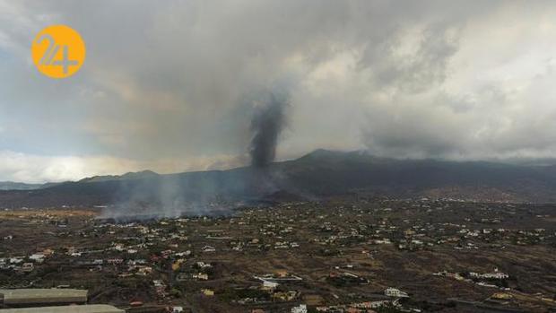 تصاویر هوایی از خسارات آتشفشان لاپالما