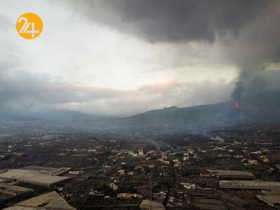 تصاویر هوایی از خسارات آتشفشان لاپالما