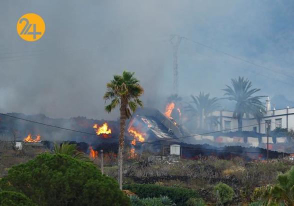 تصاویر هوایی از خسارات آتشفشان لاپالما