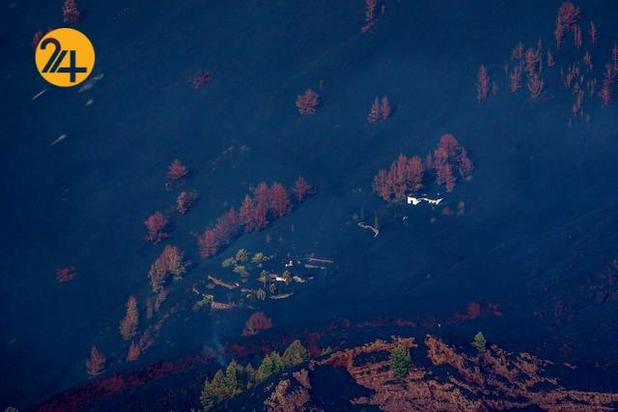 تصاویر هوایی از خسارات آتشفشان لاپالما