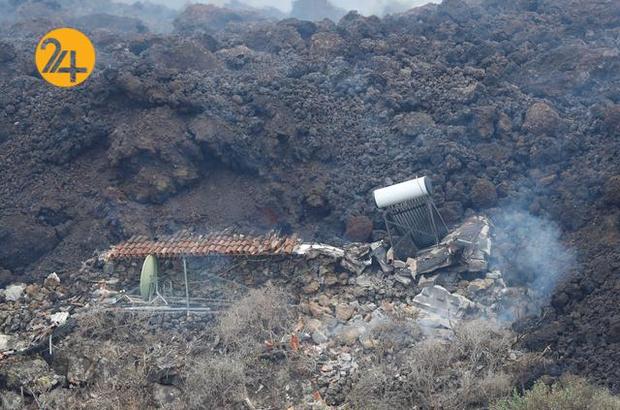 تصاویر هوایی از خسارات آتشفشان لاپالما