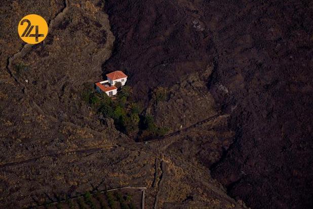 تصاویر هوایی از خسارات آتشفشان لاپالما