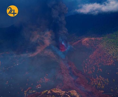 تصاویر هوایی از خسارات آتشفشان لاپالما