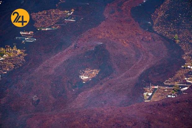 تصاویر هوایی از خسارات آتشفشان لاپالما