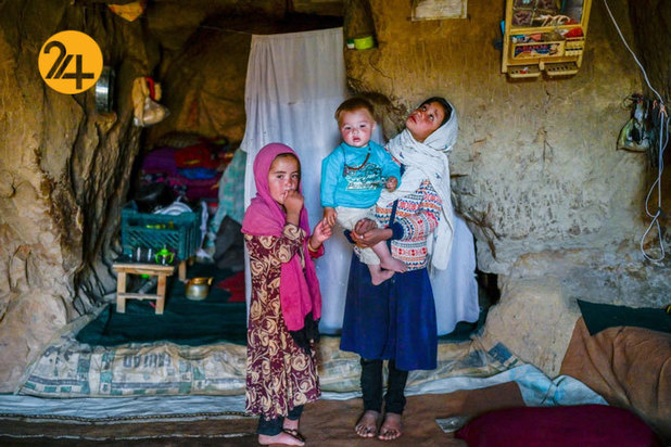 آوارگان افغان در کوه‌های تاریخی بامیان
