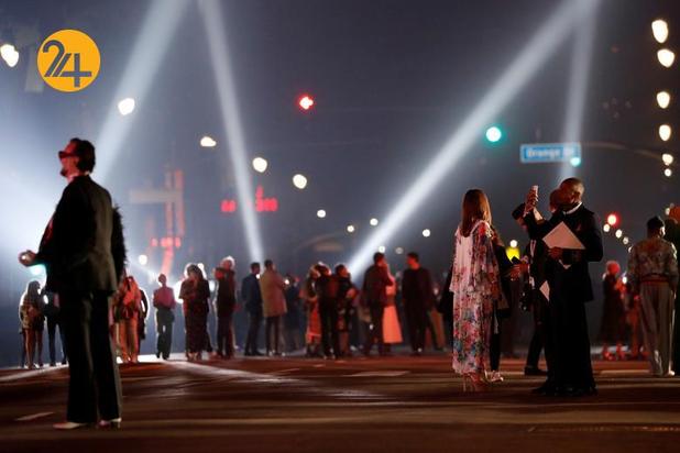 رژه مدل‌های برند گوچی در بلوار هالیوود