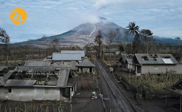 فوران آتشفشان در اندونزی