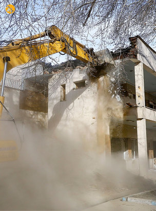 تخریب بنای متعلق به وزارت نیرو در بستر رود چالوس