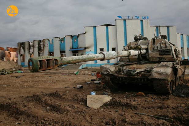تانک های سوخته روسیه در خاک اوکراین