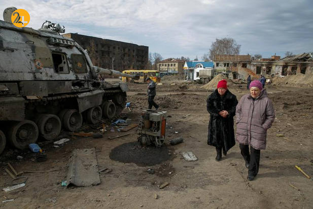 تانک های سوخته روسیه در خاک اوکراین