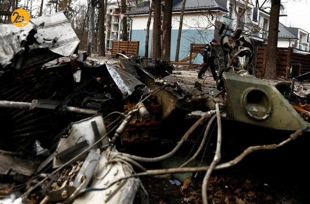 تانک های سوخته روسیه در خاک اوکراین