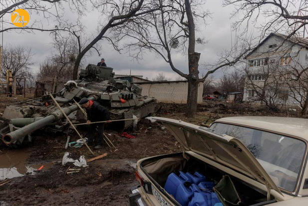 تانک های سوخته روسیه در خاک اوکراین