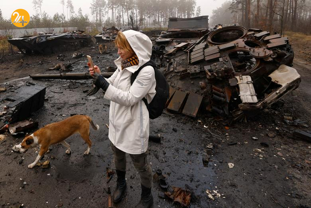 تانک های سوخته روسیه در خاک اوکراین