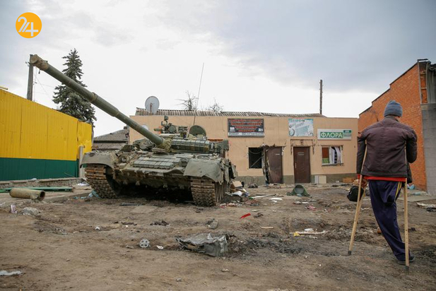 تانک های سوخته روسیه در خاک اوکراین