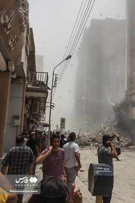 ریزش ساختمان ۱۰ طبقه در آبادان