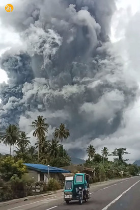 فوران آتشفشان در بولوسان فیلیپین