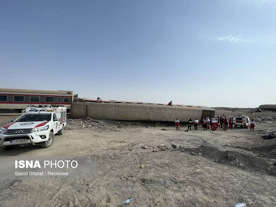 خروج قطار از ریل در طبس