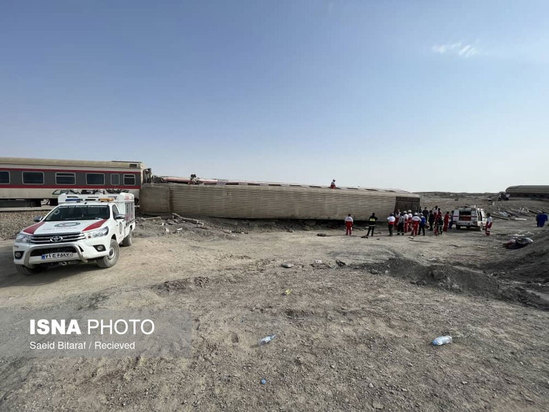 خروج قطار از ریل در طبس