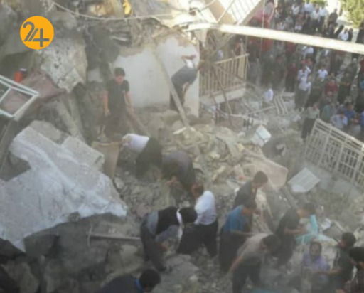 ریزش ساختمان ۴ طبقه در کرمانشاه
